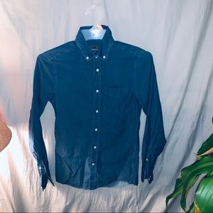 H&M XS14 blue jean color long sleeve dress shirt